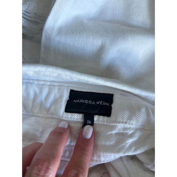 Marissa Webb Travis Denim Pant Off White Stone Wash Womens Size 24 - Picture 10 of 11